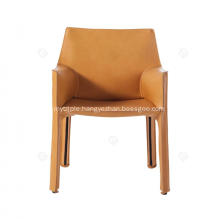 Orange saddle leather Cab dining chairs